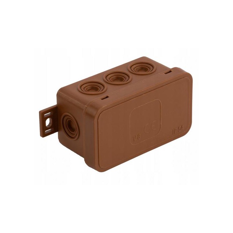 Puszka natynkowa pusta 8 wlotów VIPLAST V8 klik BRĄZOWA IP54 80x45x41mm 038-02 1 99fda113fbe7dcc5f40394c34b9745da