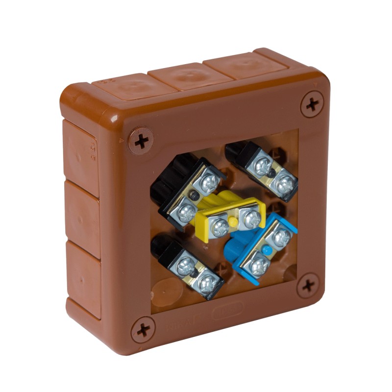Puszka natynkowa z zaciskami 12 wlotów VIPLAST VP-41 BRĄZOWA IP55 98x98x42mm 041-52 1 95ac18ffe1d2269b17ca7c790820ca7b