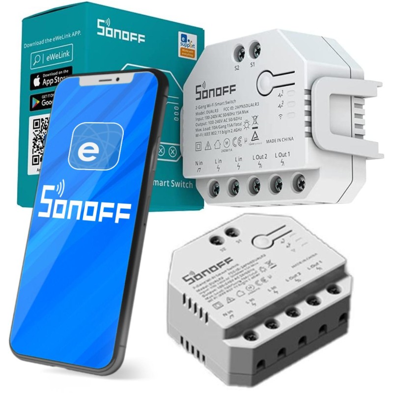 SONOFF sterownik 2-kanałowy roletowy 10A WiFi DUAL R3 1 56f7724bb3f0fb73add179fd693b8e13