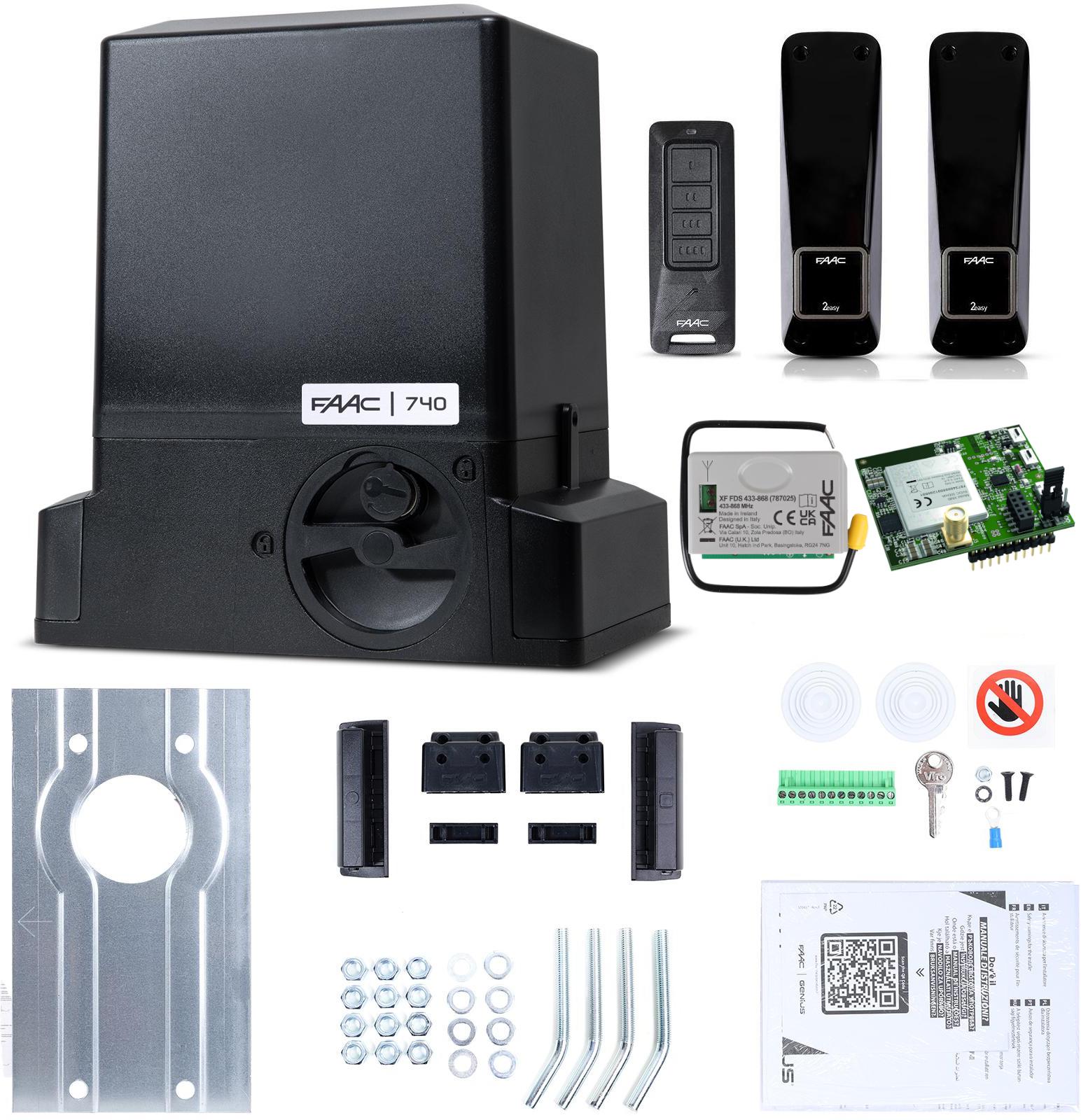 Zestaw Delta 2 SMART GSM - FAAC 740 (Wi-Fi+LTE+BLE) do 500kg bram przesuwnych 1 84a444e070da9aaf3ce937b1eac16eeb