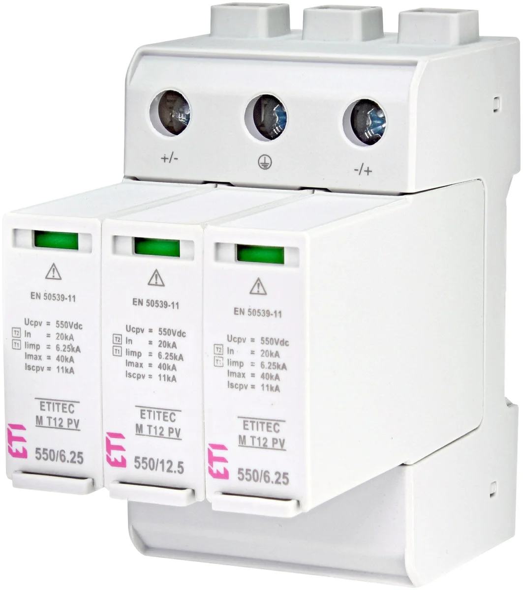 Ogranicznik przepięć T1, T2 (B, C) do systemów PV ETITEC M T12 PV 1100/12,5 Y 1 9f72d0eb88926e56f7a022821fcaa11f