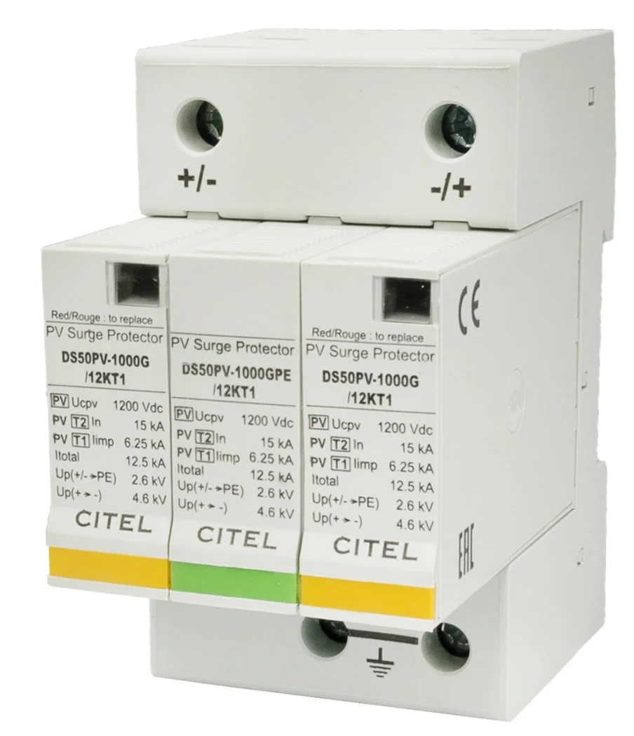 Ogranicznik przepięć typ 1+2 (BC) 12,5kA 2p+GDS50PV-1000G/12KT1 1 6c153142c57c23ff097570090805037f