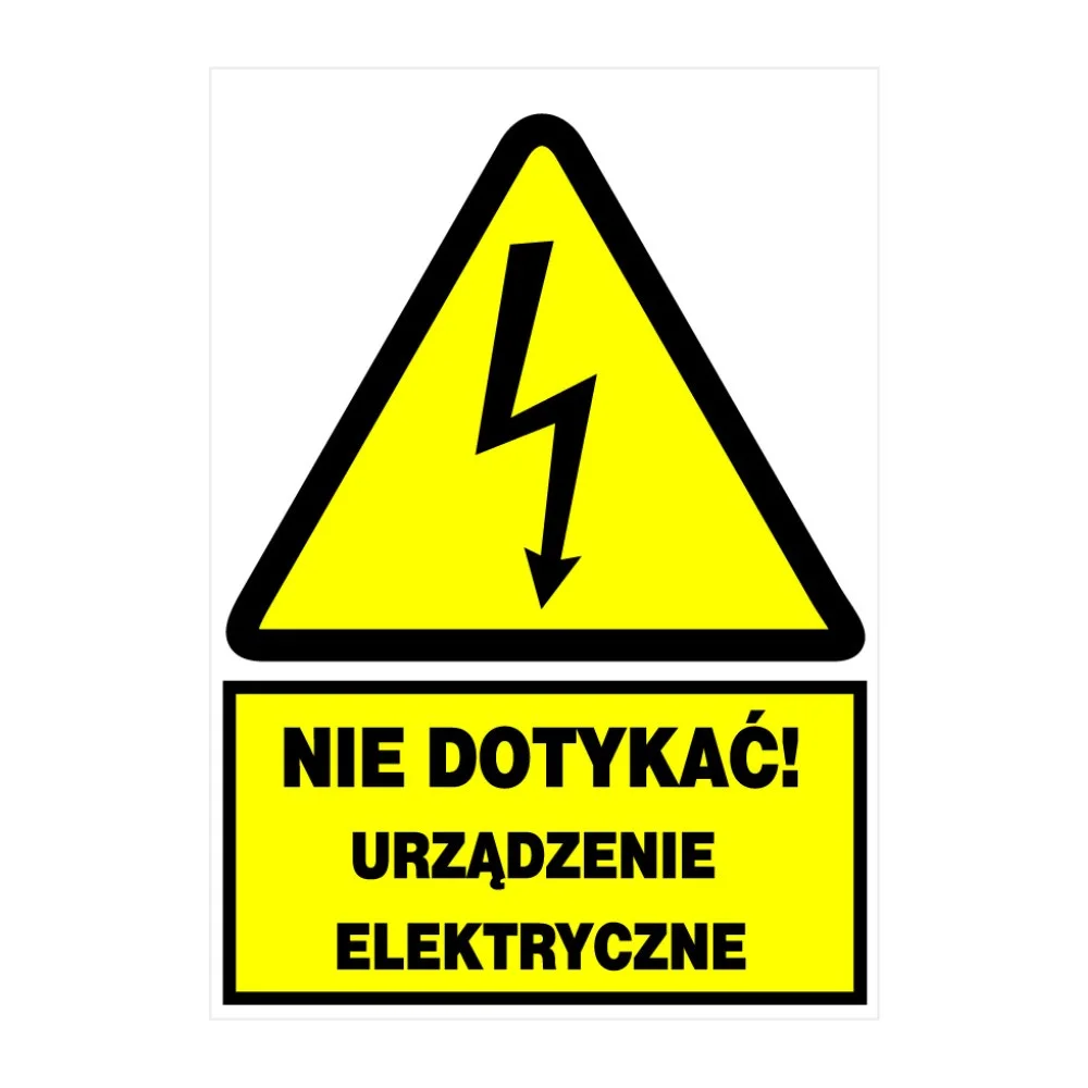 Tablica ostrzegawcza samoprzylepna TZO 74x105(Nie dotykać urządzenie elektryczne) 1 c946ea565a4dffdcb7f2dbc00903a4d7