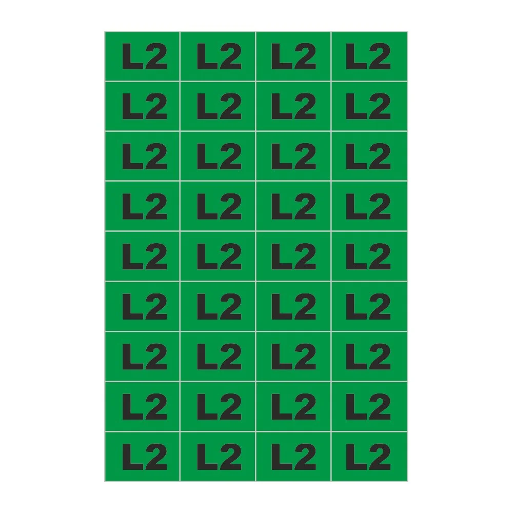 Tablica oznacznikowa samoprzylepna FAZA L2. NOZ Sztuka=arkusz, na 1 arkuszu jest 36 naklejek 1 c02ec94b4d346bf502ff29932c71ed54