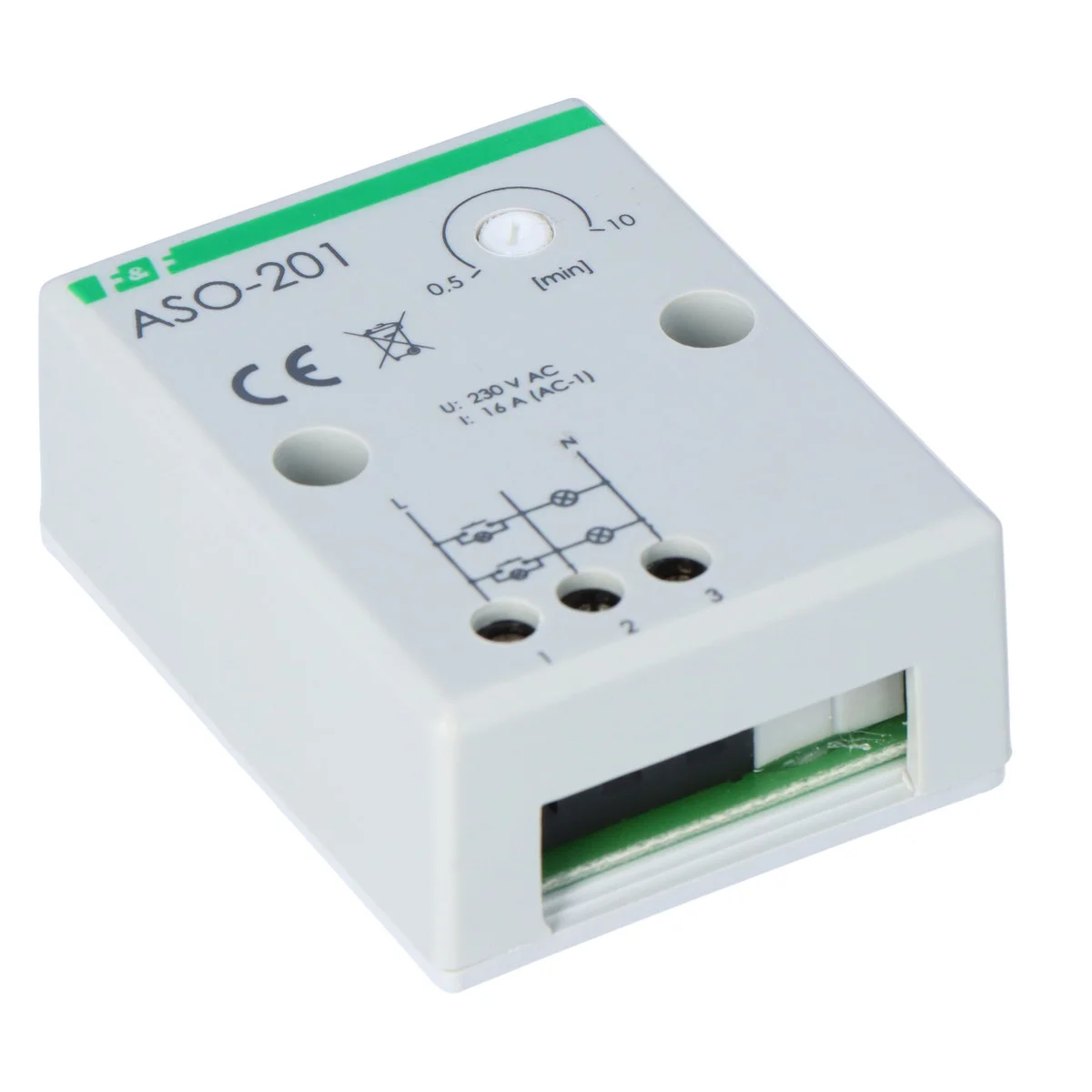 Automat schodowy ASO-201 Un=230V, I=16A, zaciski śrubowe 1 ec2fcf4fd045b3c5da8a4a0fb747b5e7