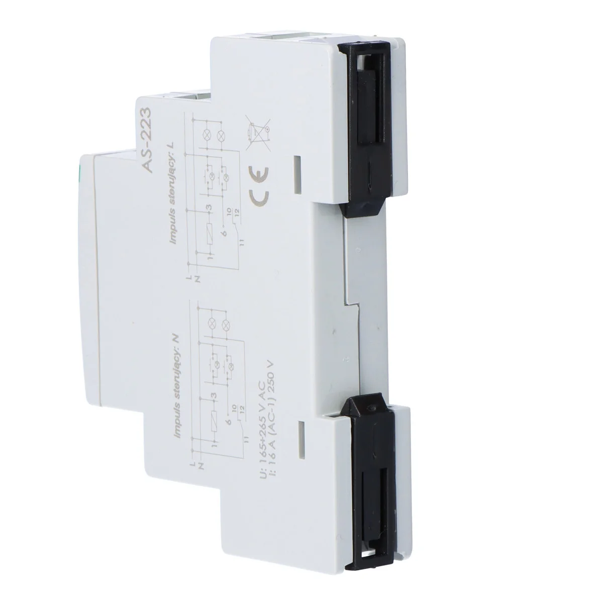 Automat schodowy AS-223 przeciwblokadą, Un=230V, I=16A, 1 moduł 3 c24498f22b6c4a44be1534201524c59c
