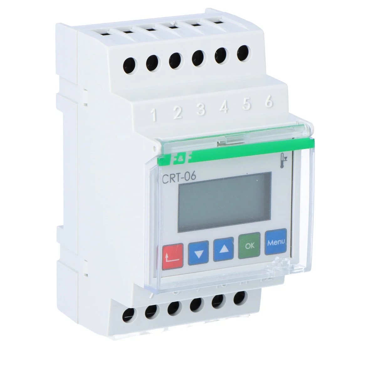 Cyfrowy regulator temperatury CRT-06 (bez sond), zakres reg. -100-400° C, I=16A, 3 moduły 1 1db1d70484493d59ba14ef42020e3599
