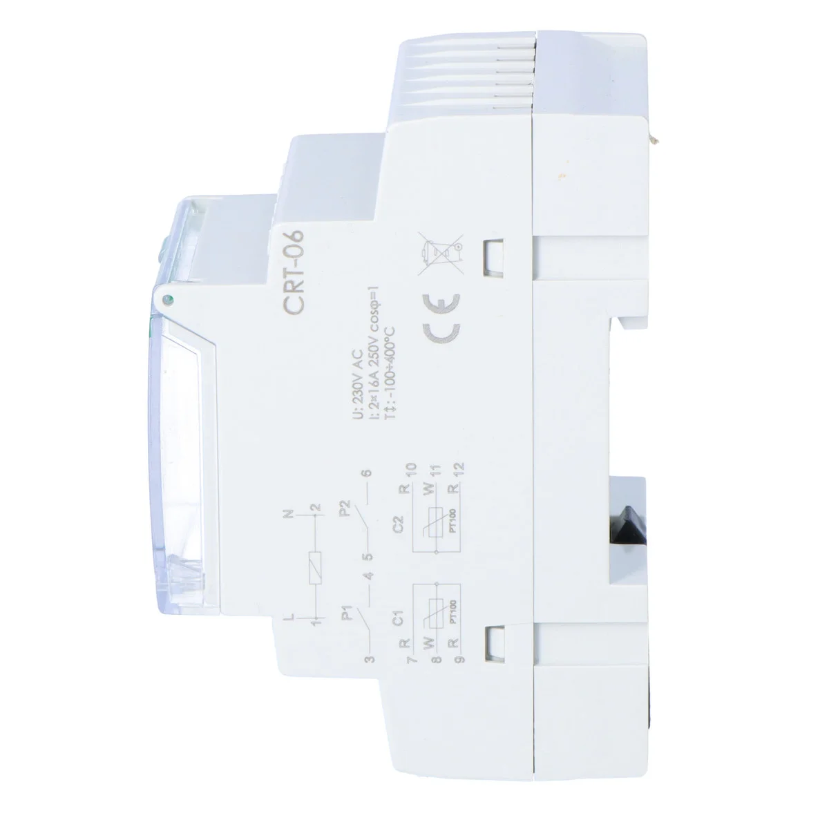 Cyfrowy regulator temperatury CRT-06 (bez sond), zakres reg. -100-400° C, I=16A, 3 moduły 2 9f4154a7f2e18913eab0eccfa31b8039