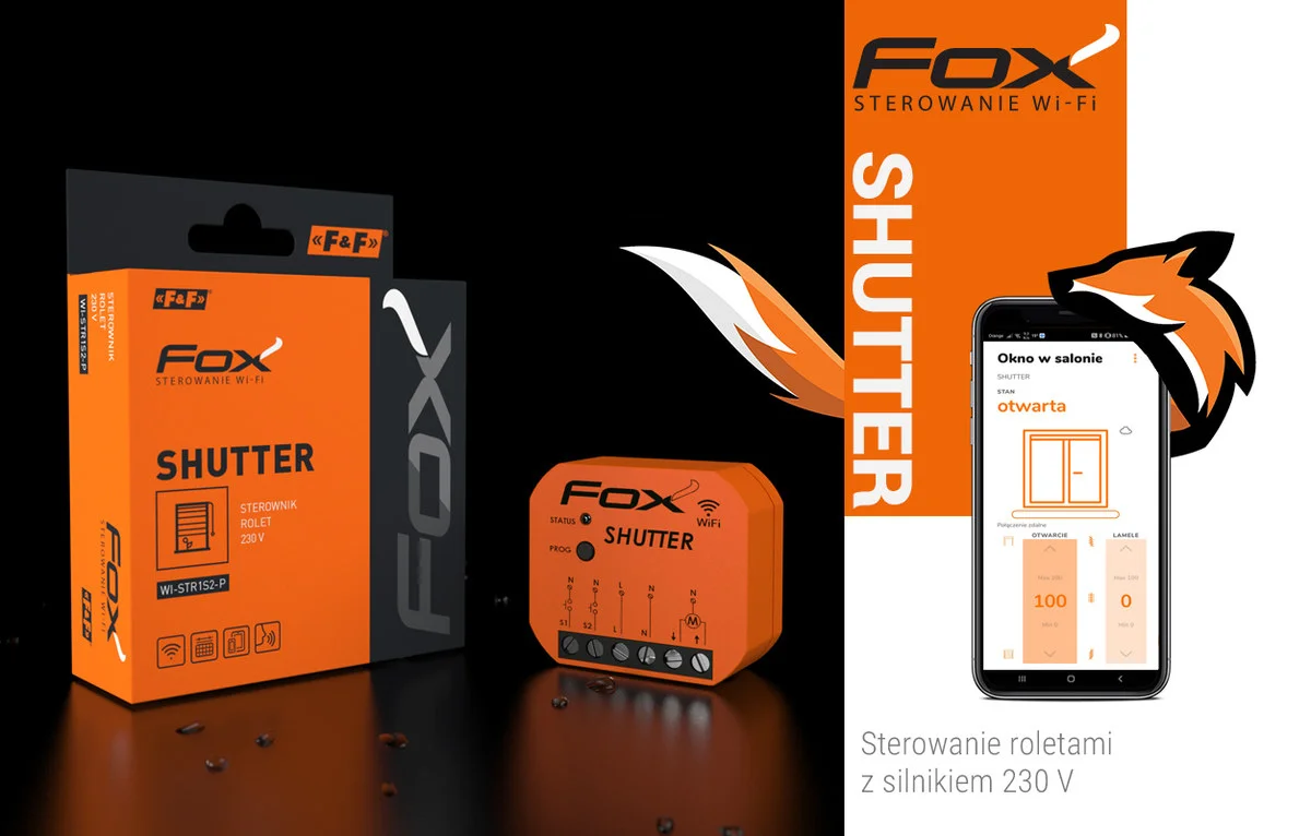 Dopuszkowy sterownik rolet Wi-Fi SHUTTER FOX z silnikiem 230V 4 2c1012d7388c6696fb48a4f3025cbb9c