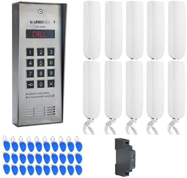 LASKOMEX SYSTEM DOMOFONU 10 LOKATORÓW, 1 WEJŚCIE 1 8cd5d54273b75d50c8e0fe24eae5eb59