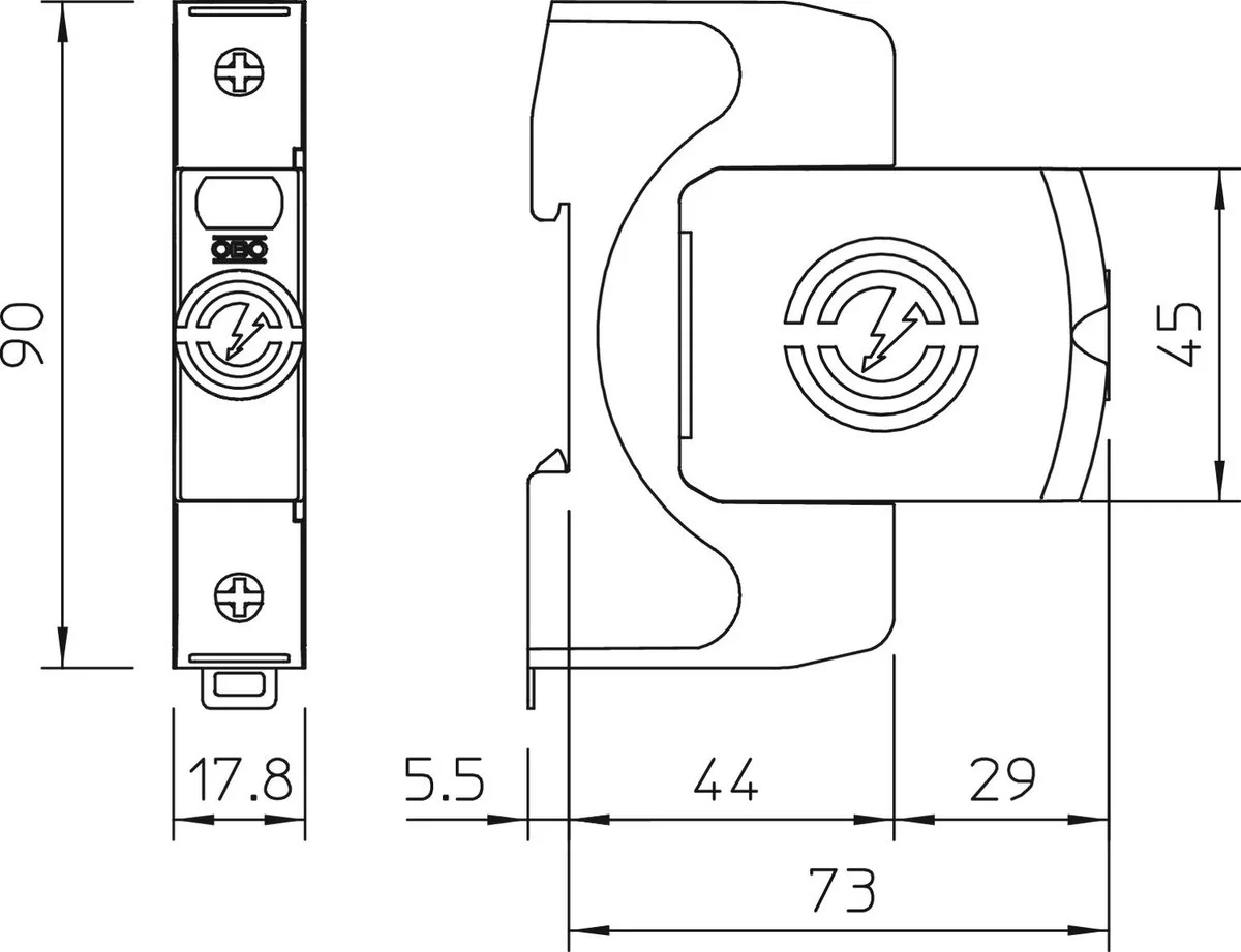 Ogranicznik przepięć, 1p Typ 2 (kl. C) typ V20-1-280 3 27da5cb3269a7c111141a47384a3d500