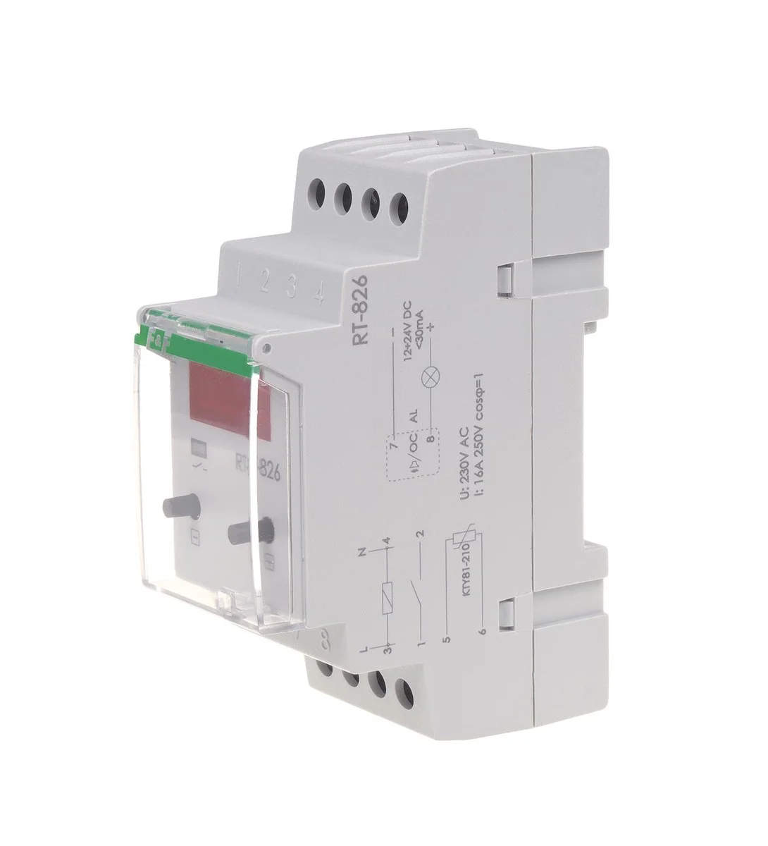 Regulator temperatury bez sondy, cyfrowy, zakres regulacji temp.: -25÷130°C, styk: 1Z, I=16A, 2 moduły 2 db23a341192f411547be5631aeaeaf6d