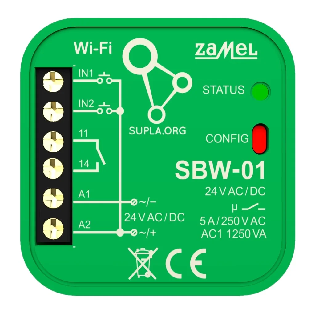 Sterownik bramowy Wi-Fi 1-kanałowy dwukierunkowy Typ: Sbw-01 5 2de9ff4393732b25b3c261b5cb087622