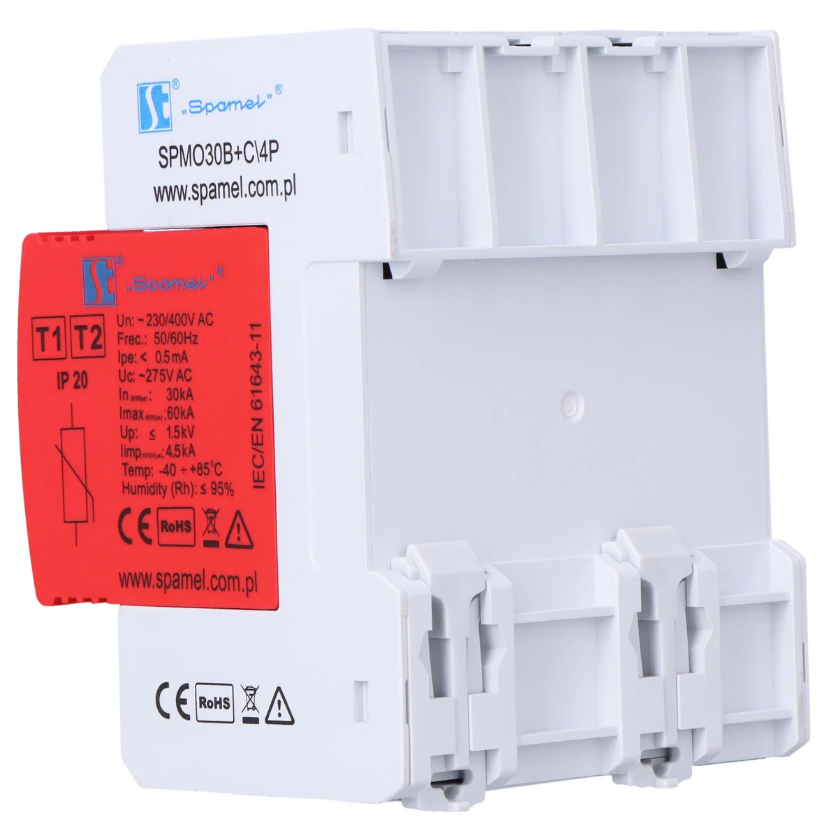 Warystorowy ogranicznik przepięć typ 1+2 (klasa B+C) czterobiegunowy SPMO30B+C4P 4 21dd882febe91363497ca45164f98a60